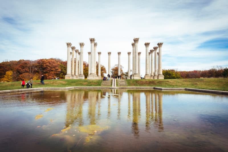 national arboretum columns pond