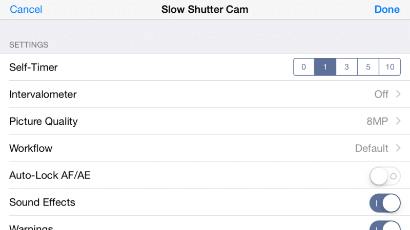 My Recommended SlowShutter Settings