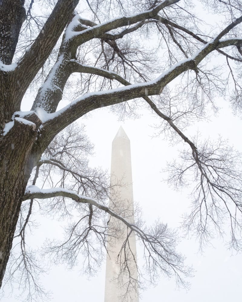 Snowy Washington Monument