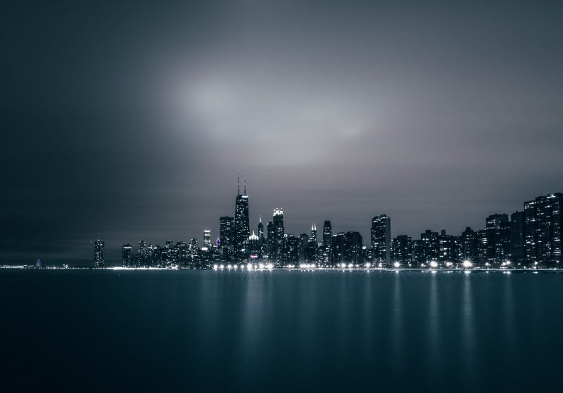 Chicago Skyline From North Ave Beach