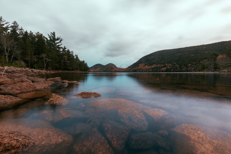 Cloudy Sunrise at Jordan Pond