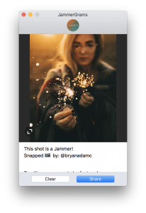 Uplet: Instagram Uploader for Mac Caption Screen