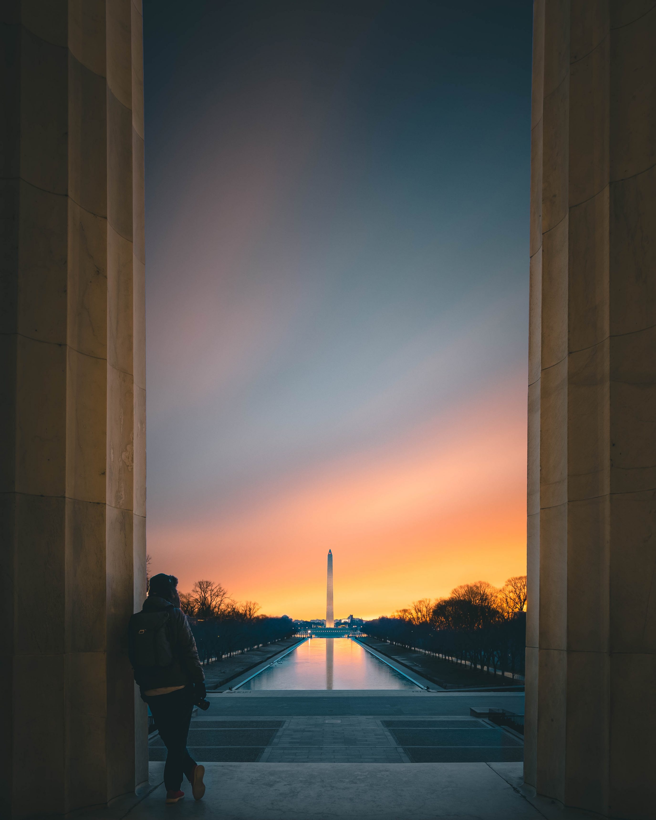 Sunrise Lincoln Memorial Long Exposure