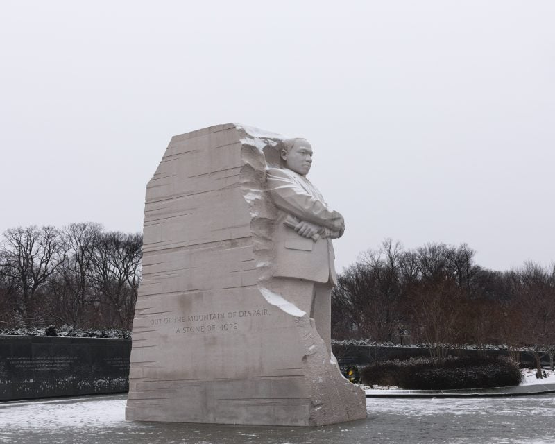 Martin Luther King National Memorial Snow