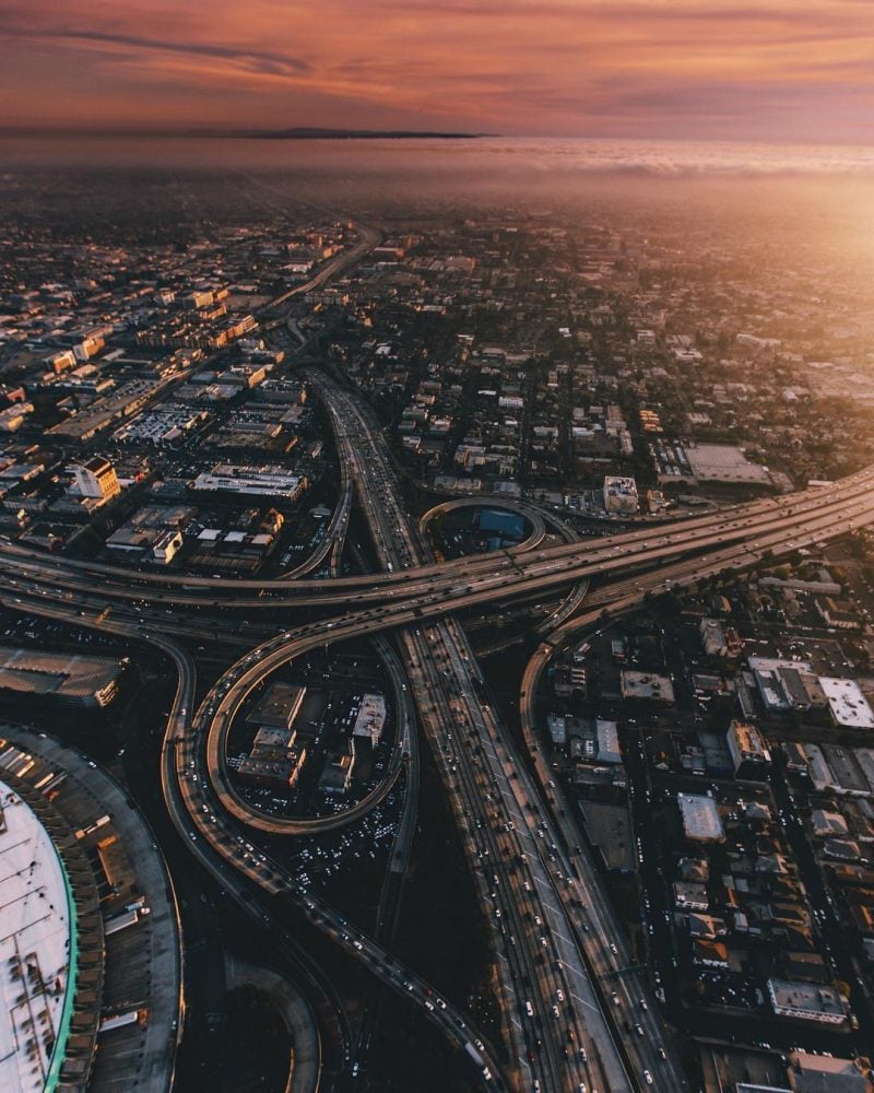 Los Angeles Aerial Highway By Ladybaguette