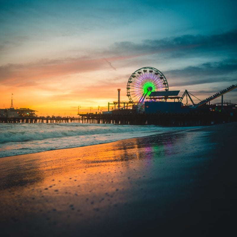 Sunset At Santa Monica Pier