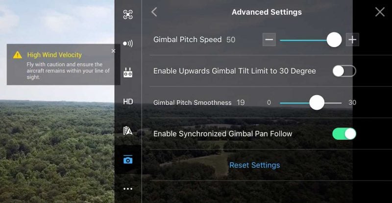 Dji App Gimbal Pitch Speed Options