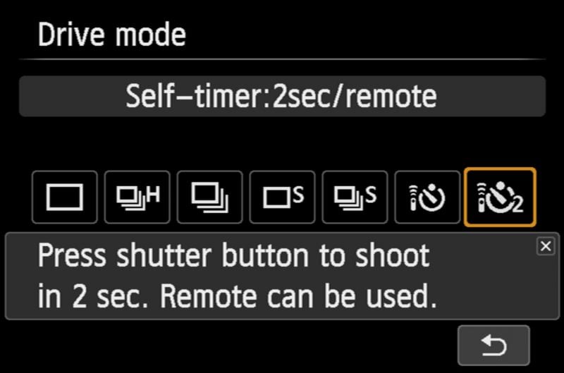 2 Second Timer Canon Camera