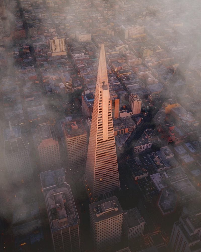 Transamerica Pyramid Aerial By Andrewoptics