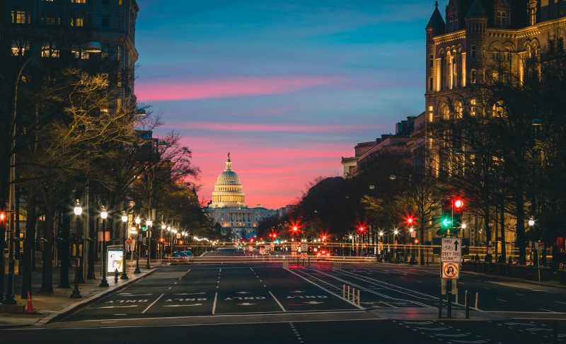 Sunrise from Freedom Plaza in DC