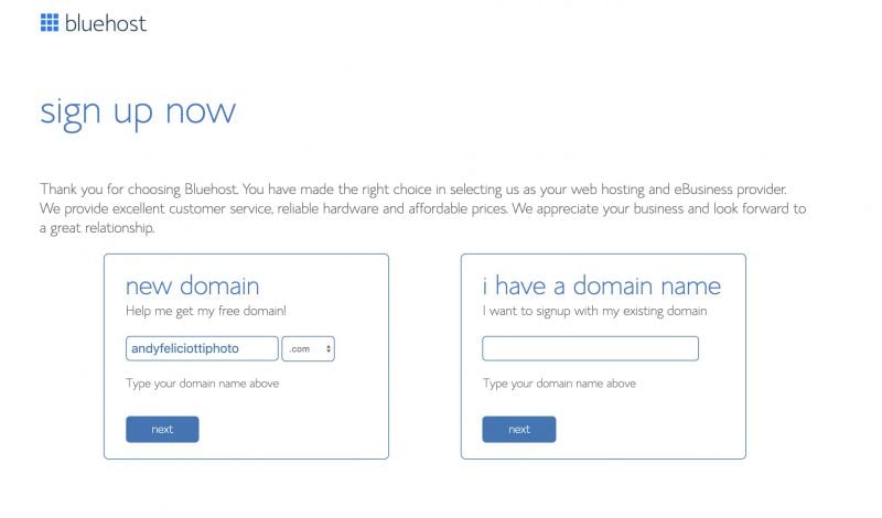 Bluehost Domaincheck