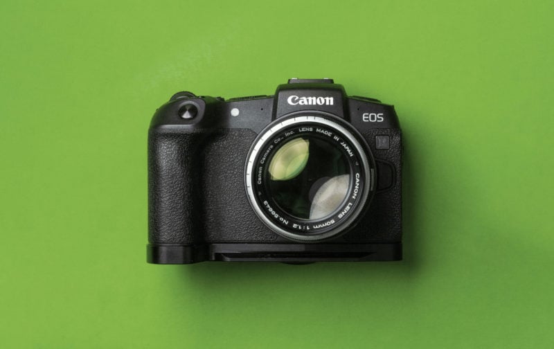 Canon EOS RP on Green Background