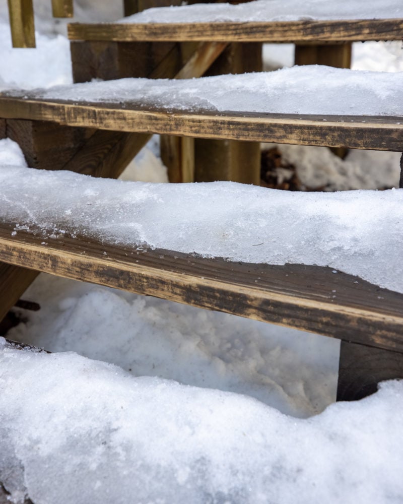 Ice on steps in Blackwater Falls