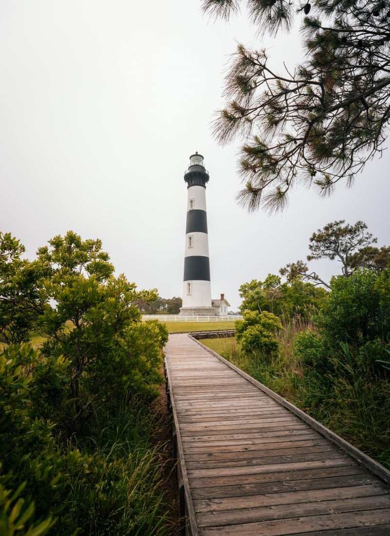 Wooden path at Bodie Island Lighthouse