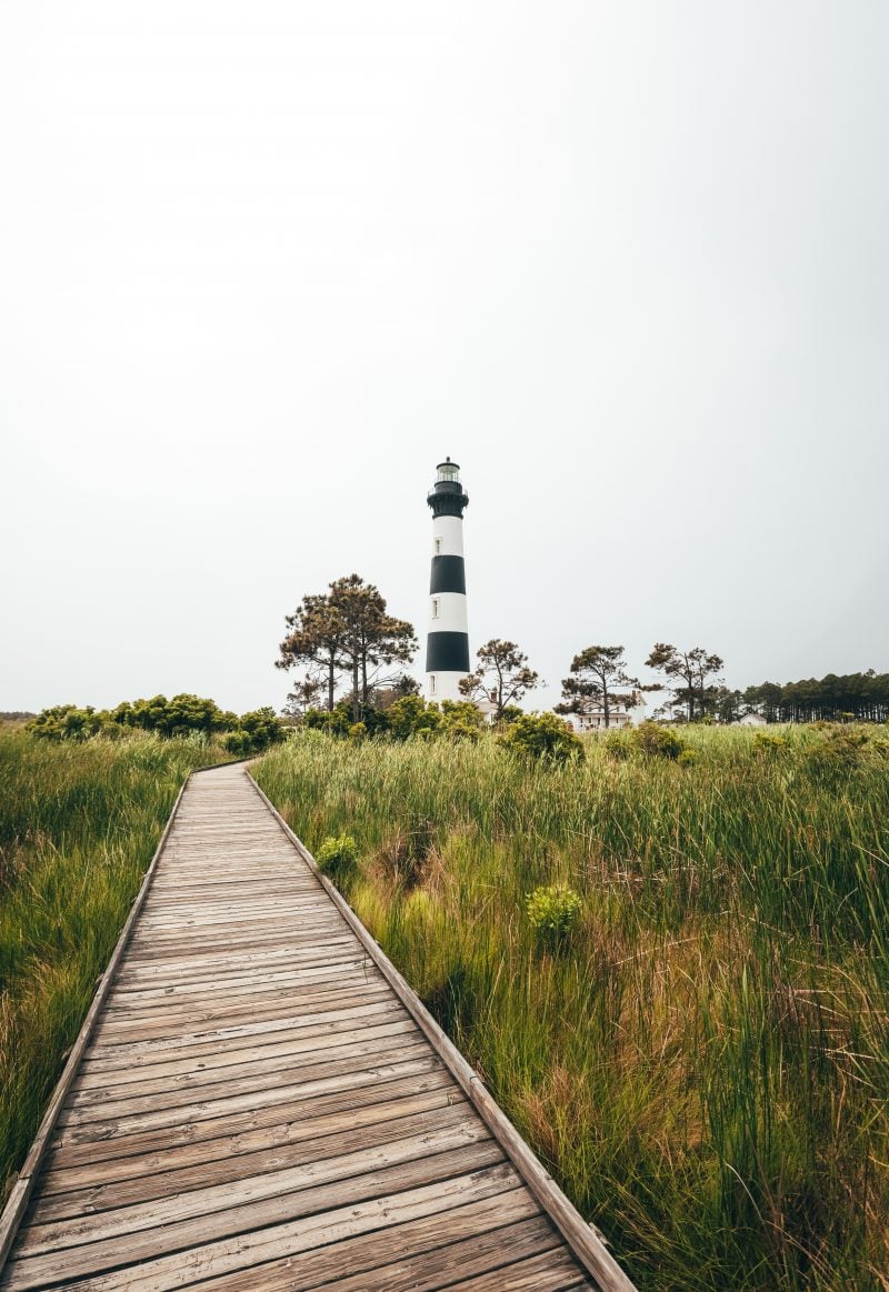 Wooden path at Bodie Island Lighthouse