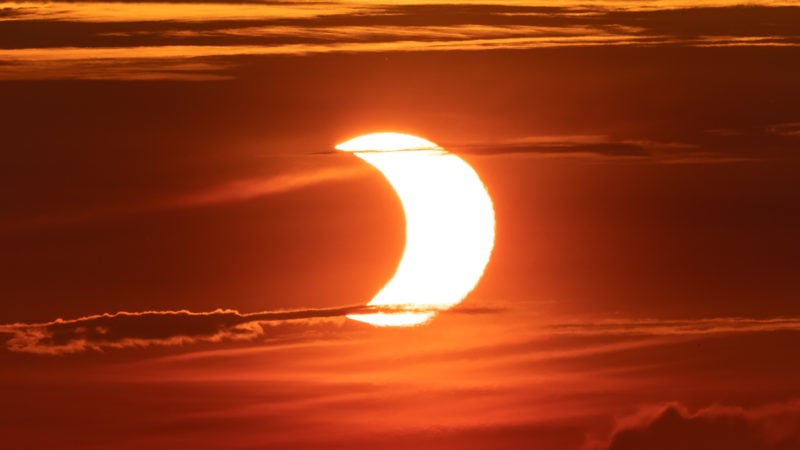 Partial eclipse close up