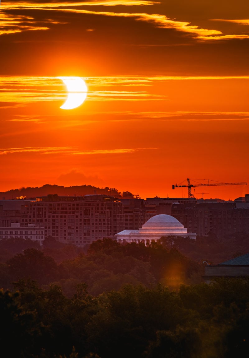 Partial eclipse over Washington DC