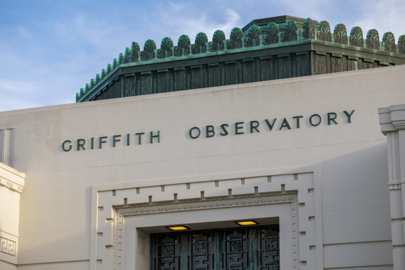 Griffith Observatory sign close up