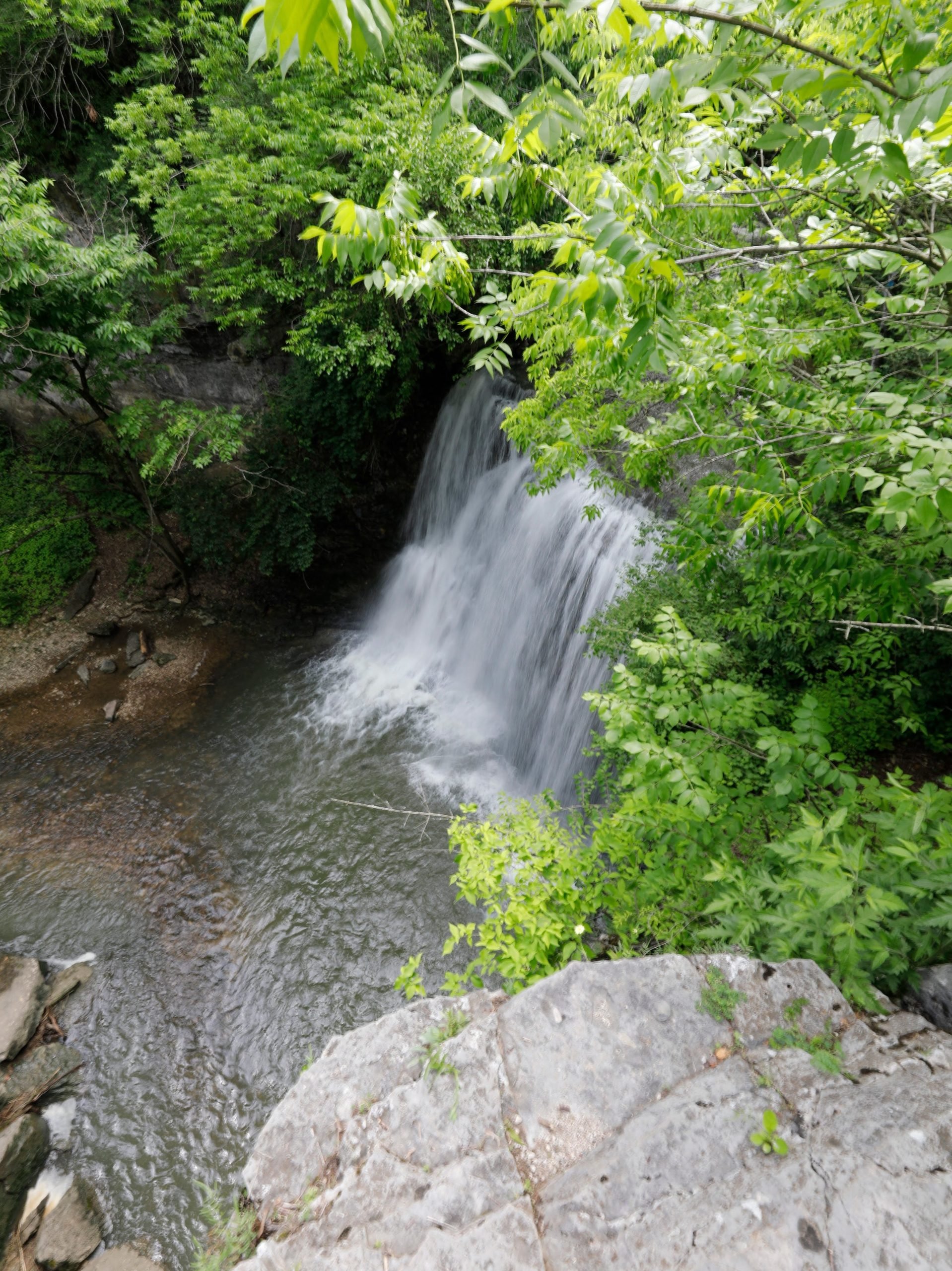 View of Hayden Run falls from above