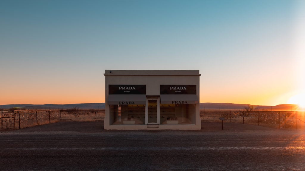 Prada Marfa at sunset