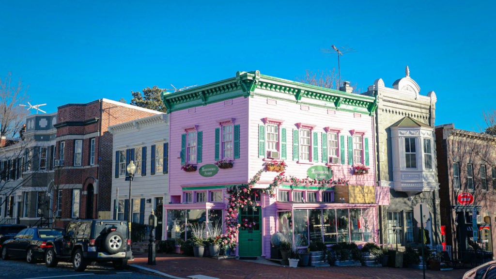 Pink building in Georgetown