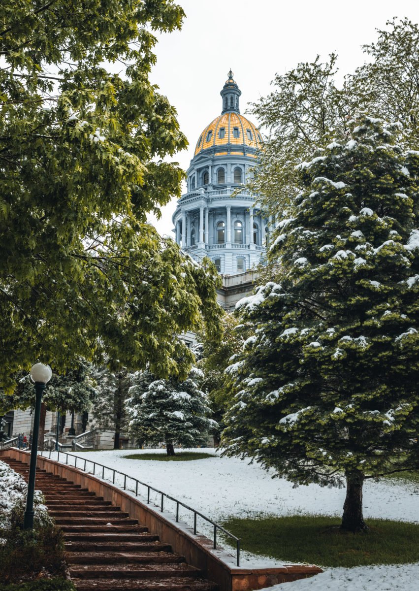 Snowy Colorado State Capitol