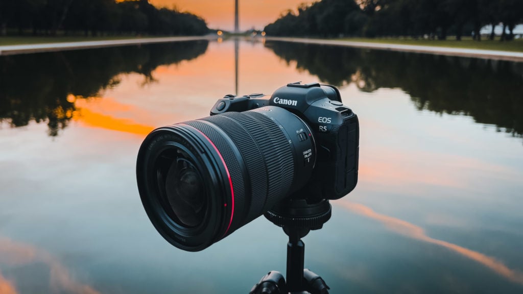 Canon R5 on tripod for sunrise