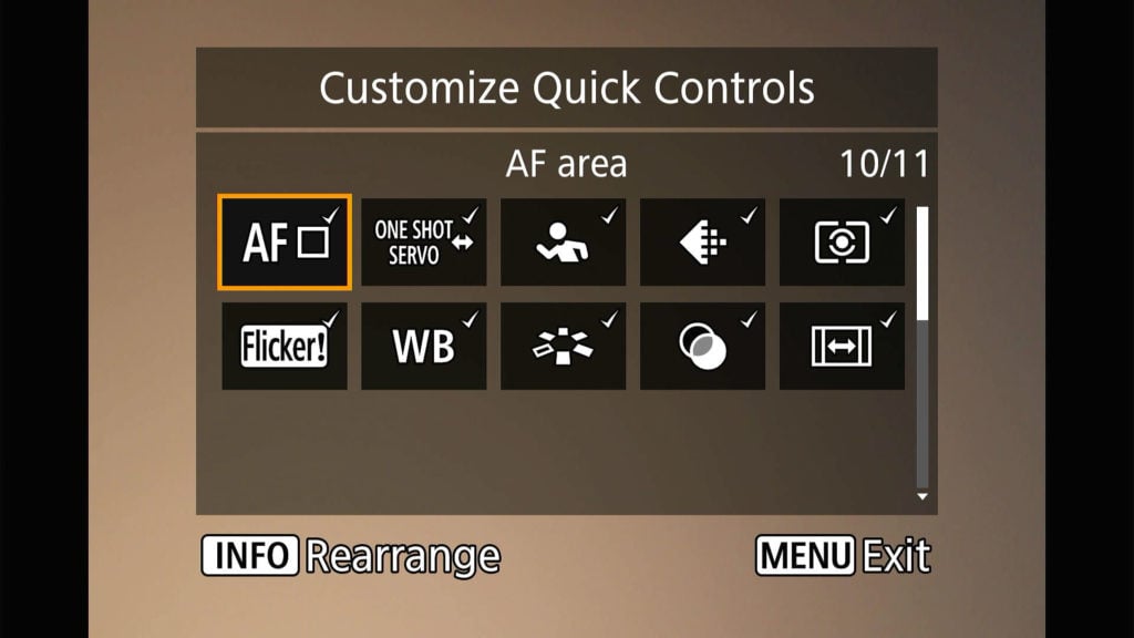 Canon EOS R50 quick controls customization