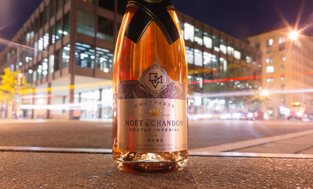 Champagne bottle in DC streets