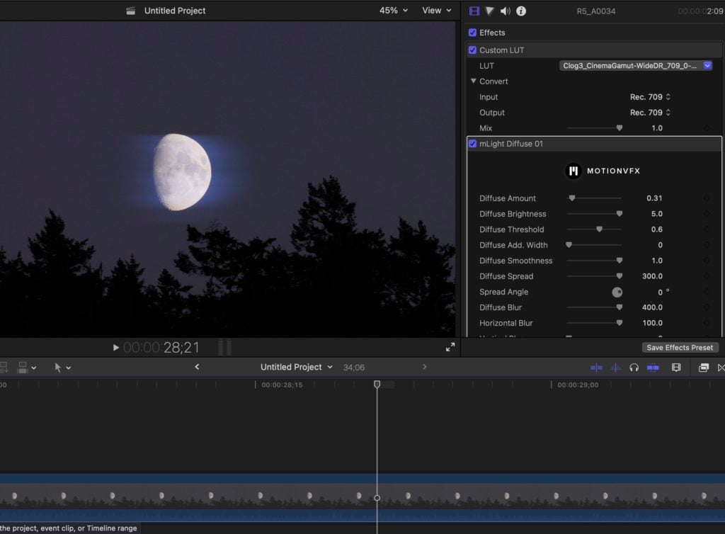 mLight diffuse plugin for final cut pro